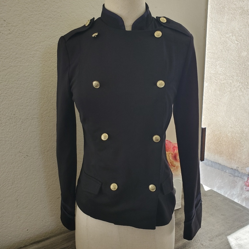 Love Tree Black Double Breasted Military Jacket